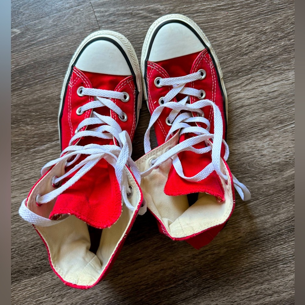 Red High Top Converse - Women’s 7.5